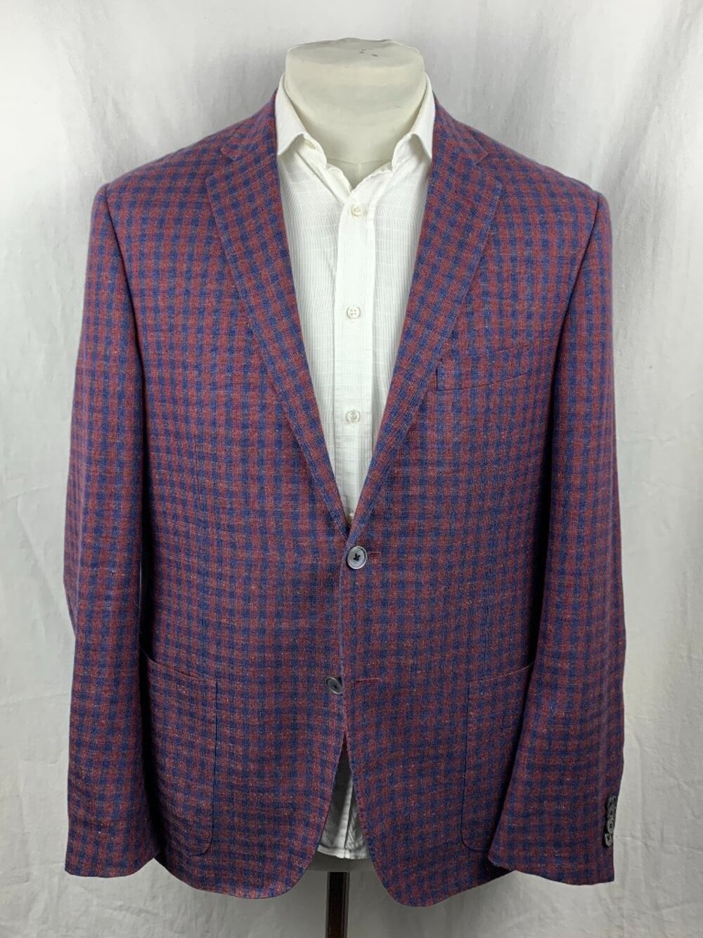 Corneliani Purple and Red Houndstooth Sport Coat Blazer